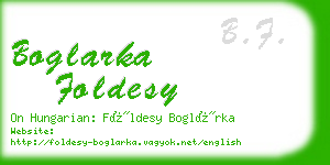 boglarka foldesy business card